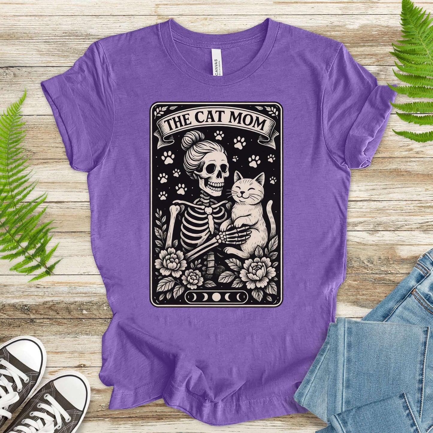 The Cat Mom Skeleton Tarot T-Shirt