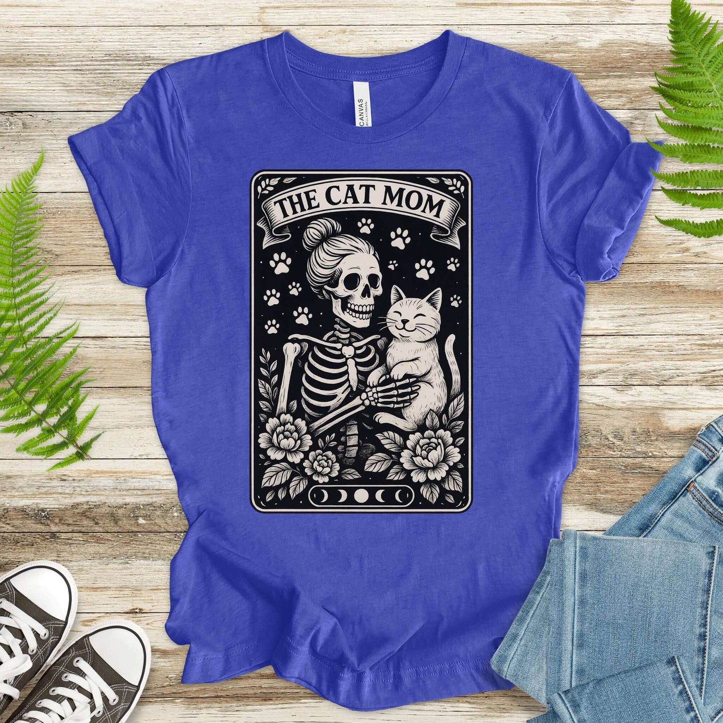 The Cat Mom Skeleton Tarot T-Shirt