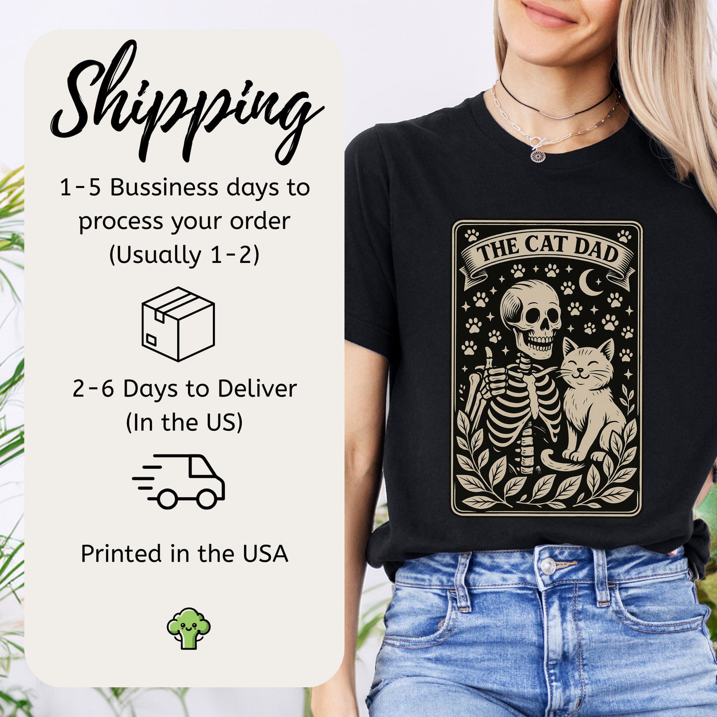 The Cat Dad Skeleton Tarot T-Shirt
