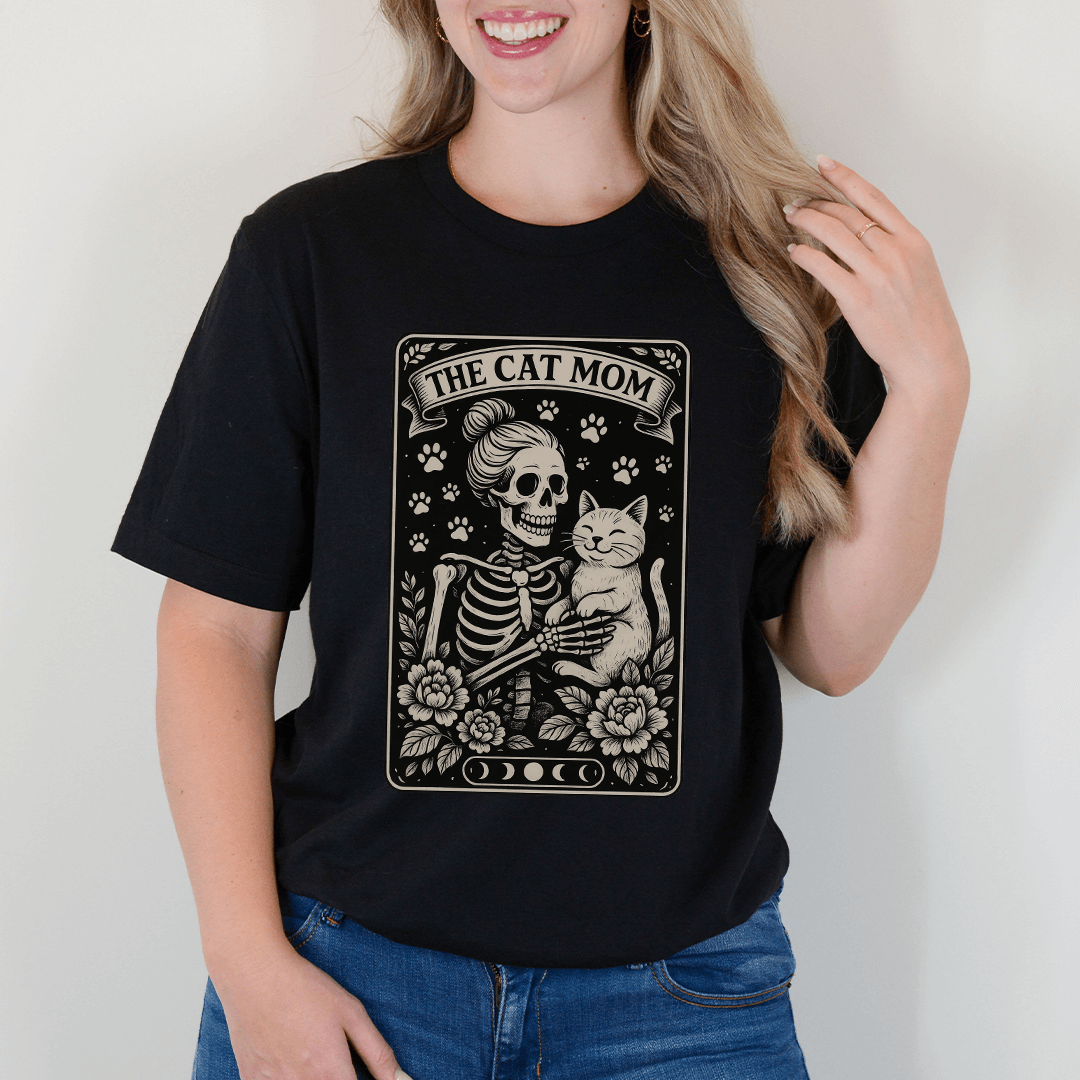 The Cat Mom Skeleton Tarot T-Shirt