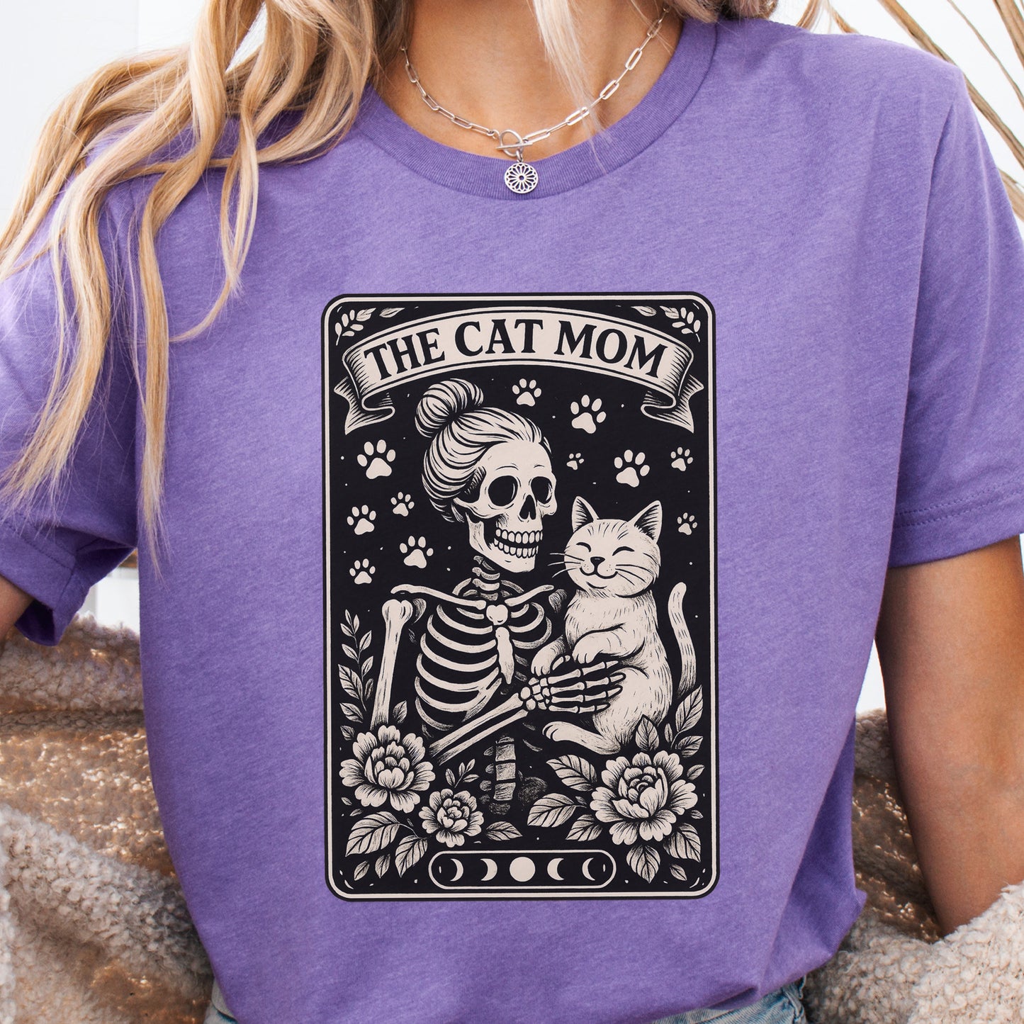 The Cat Mom Skeleton Tarot T-Shirt
