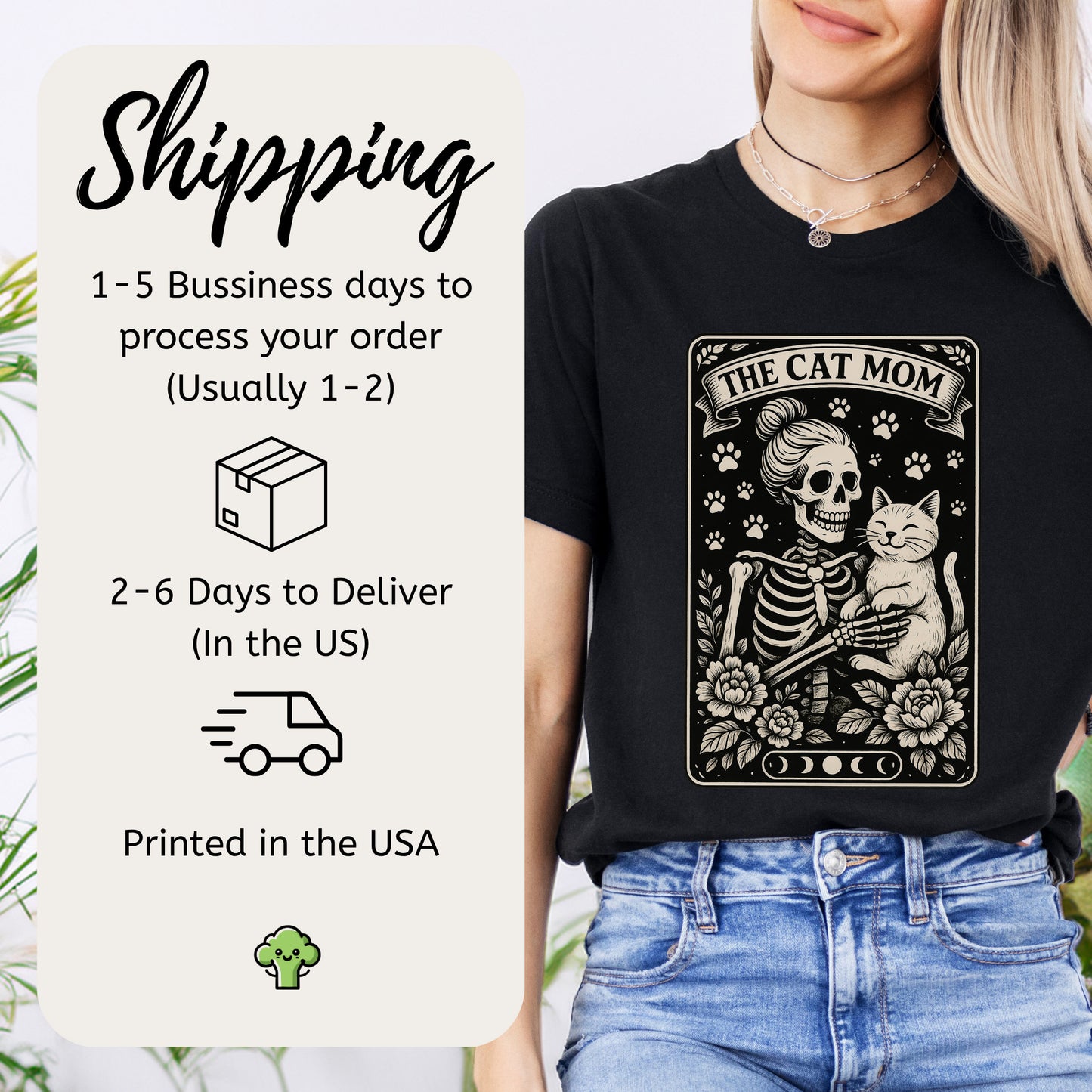 The Cat Mom Skeleton Tarot T-Shirt