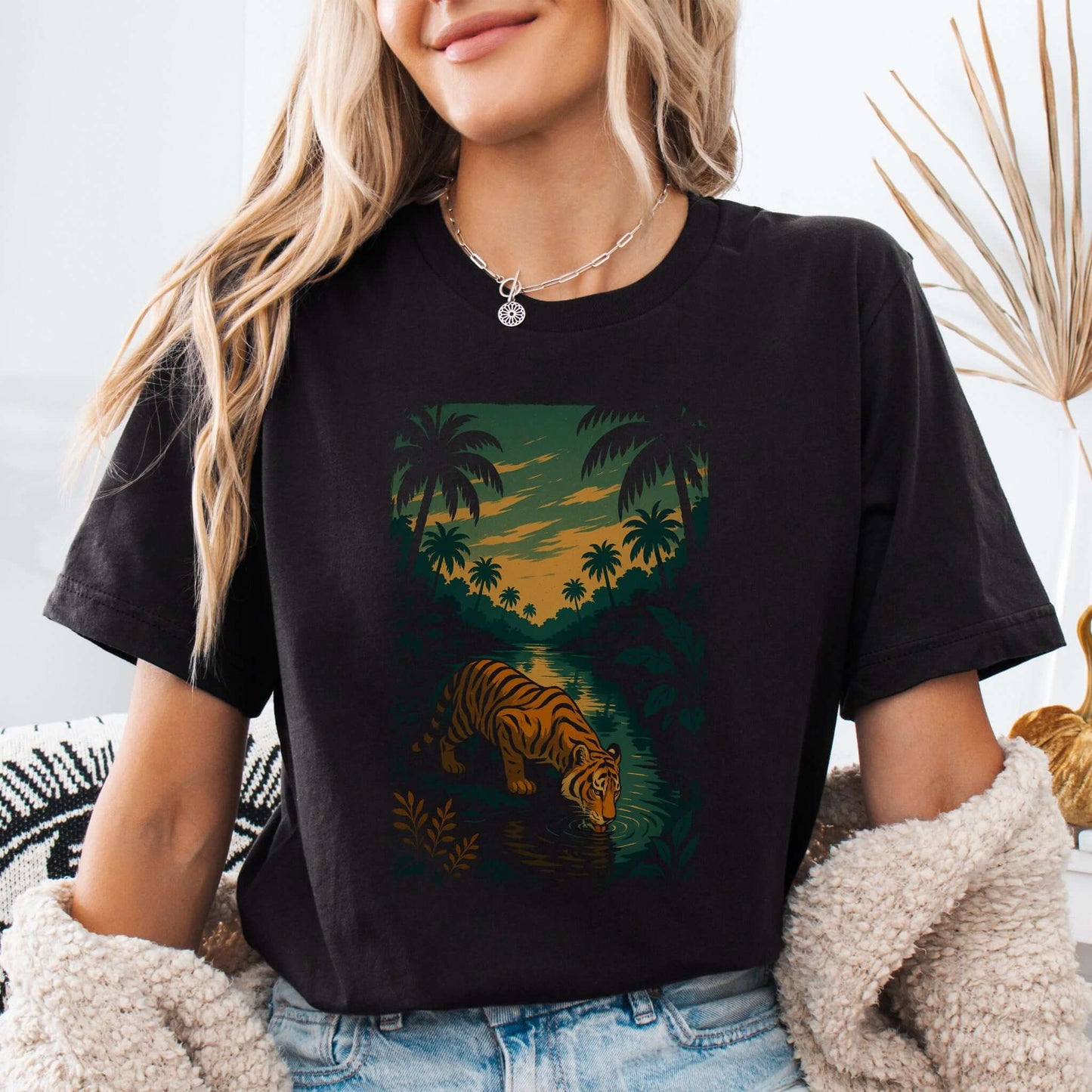 Tiger by Jungle River T-Shirt – Spirit Animal of Strength and Stillness