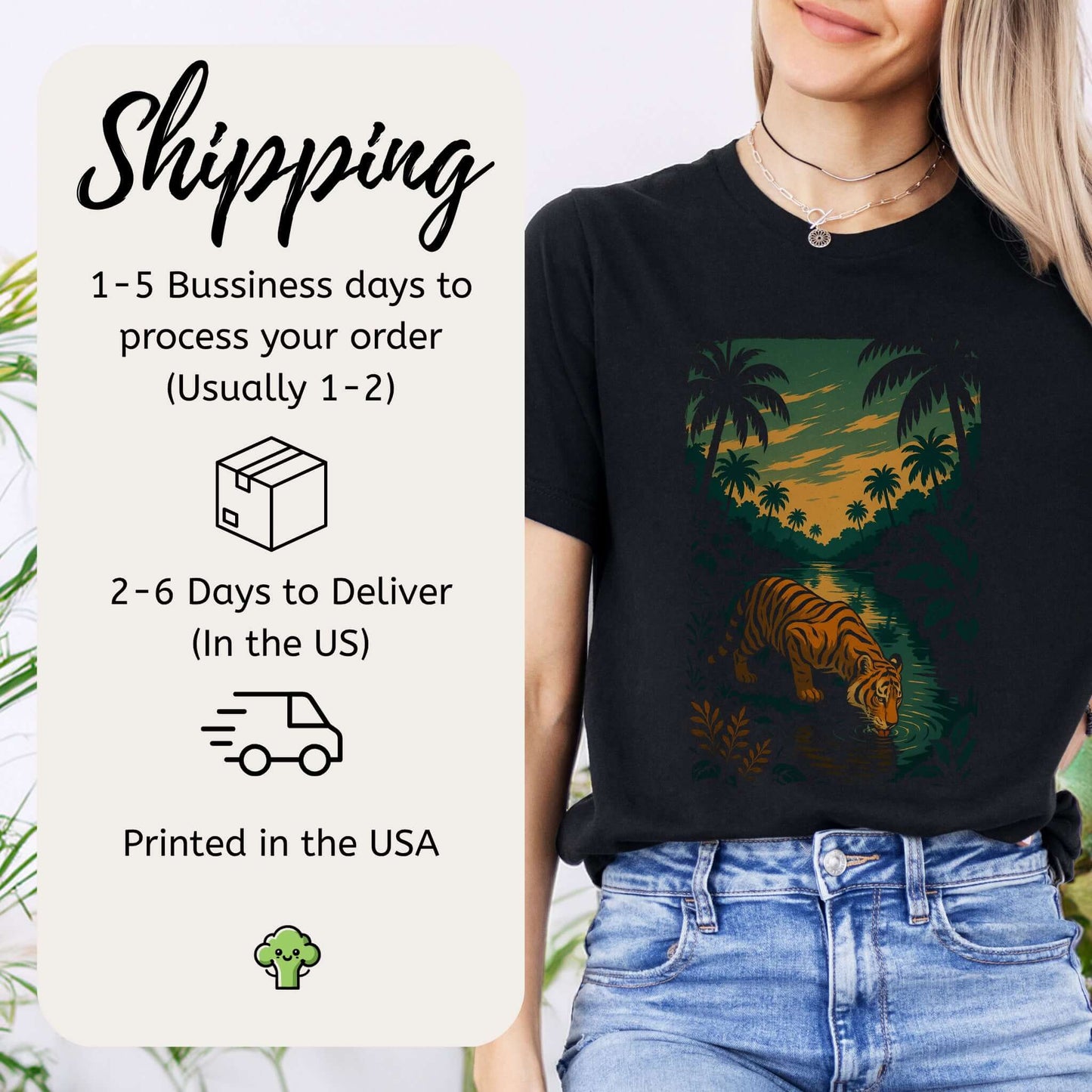 Tiger by Jungle River T-Shirt – Spirit Animal of Strength and Stillness