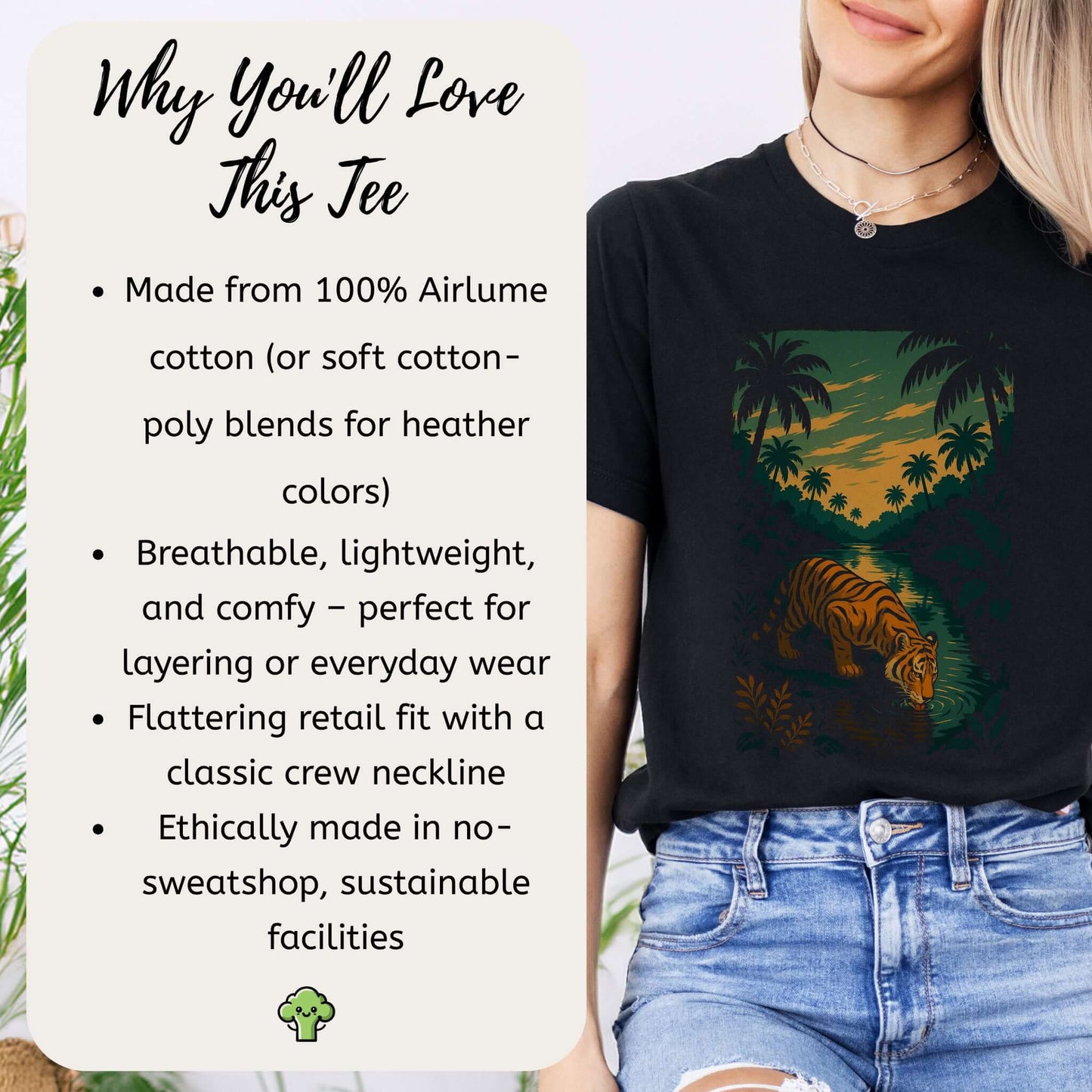 Tiger by Jungle River T-Shirt – Spirit Animal of Strength and Stillness