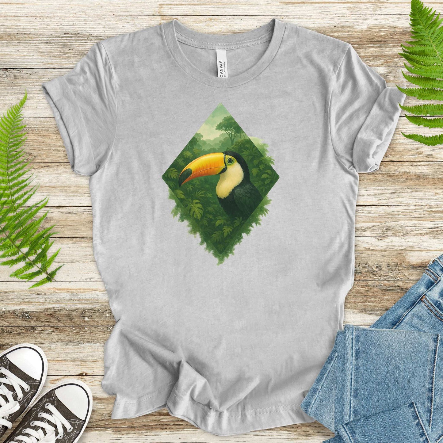 Toucan Jungle Diamond T-Shirt – Tropical Bird Lover Paradise Tee