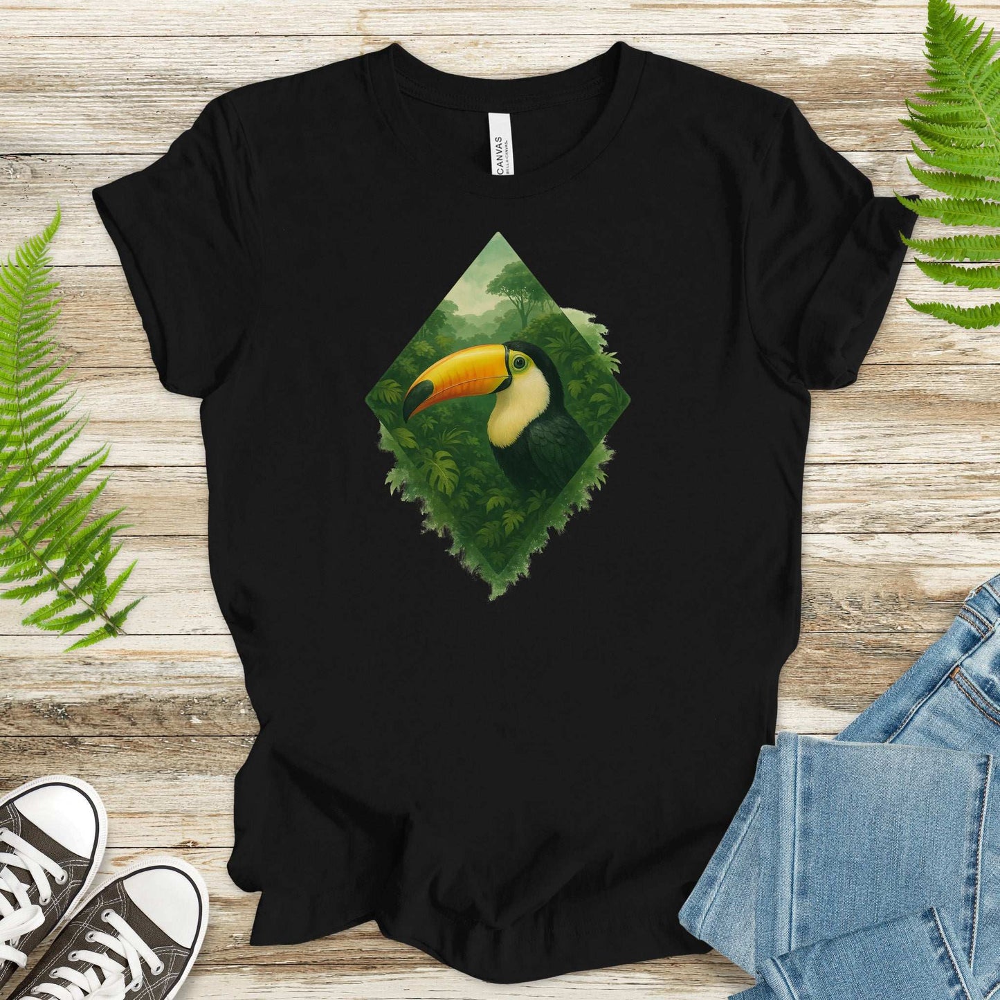 Toucan Jungle Diamond T-Shirt – Tropical Bird Lover Paradise Tee