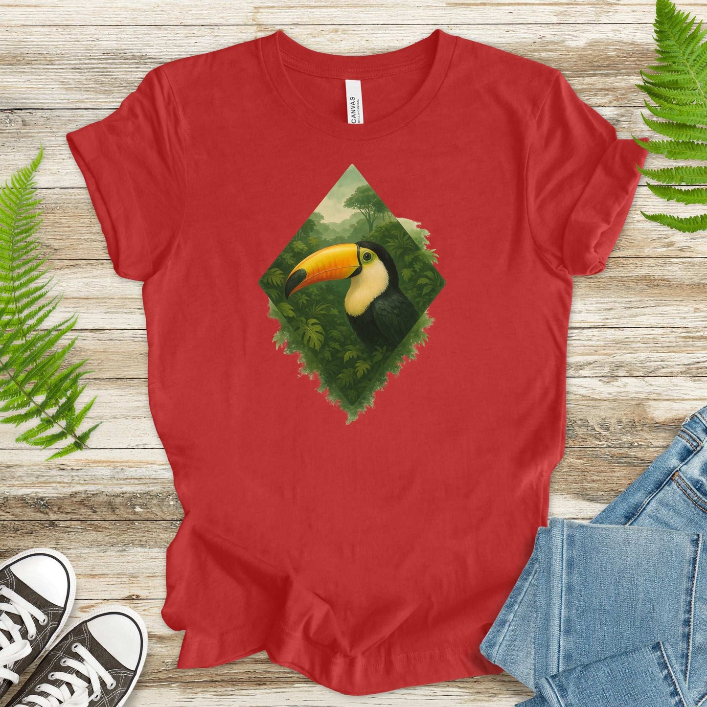 Toucan Jungle Diamond T-Shirt – Tropical Bird Lover Paradise Tee