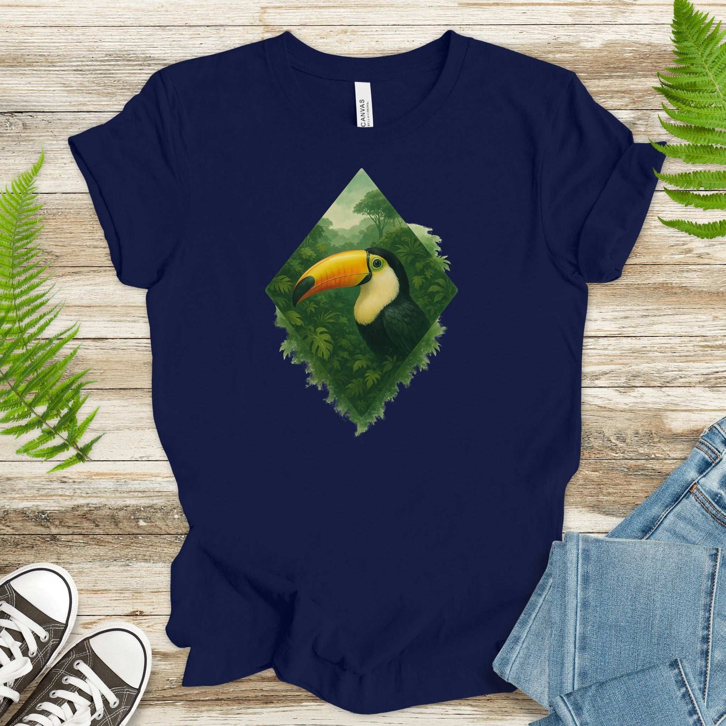 Toucan Jungle Diamond T-Shirt – Tropical Bird Lover Paradise Tee
