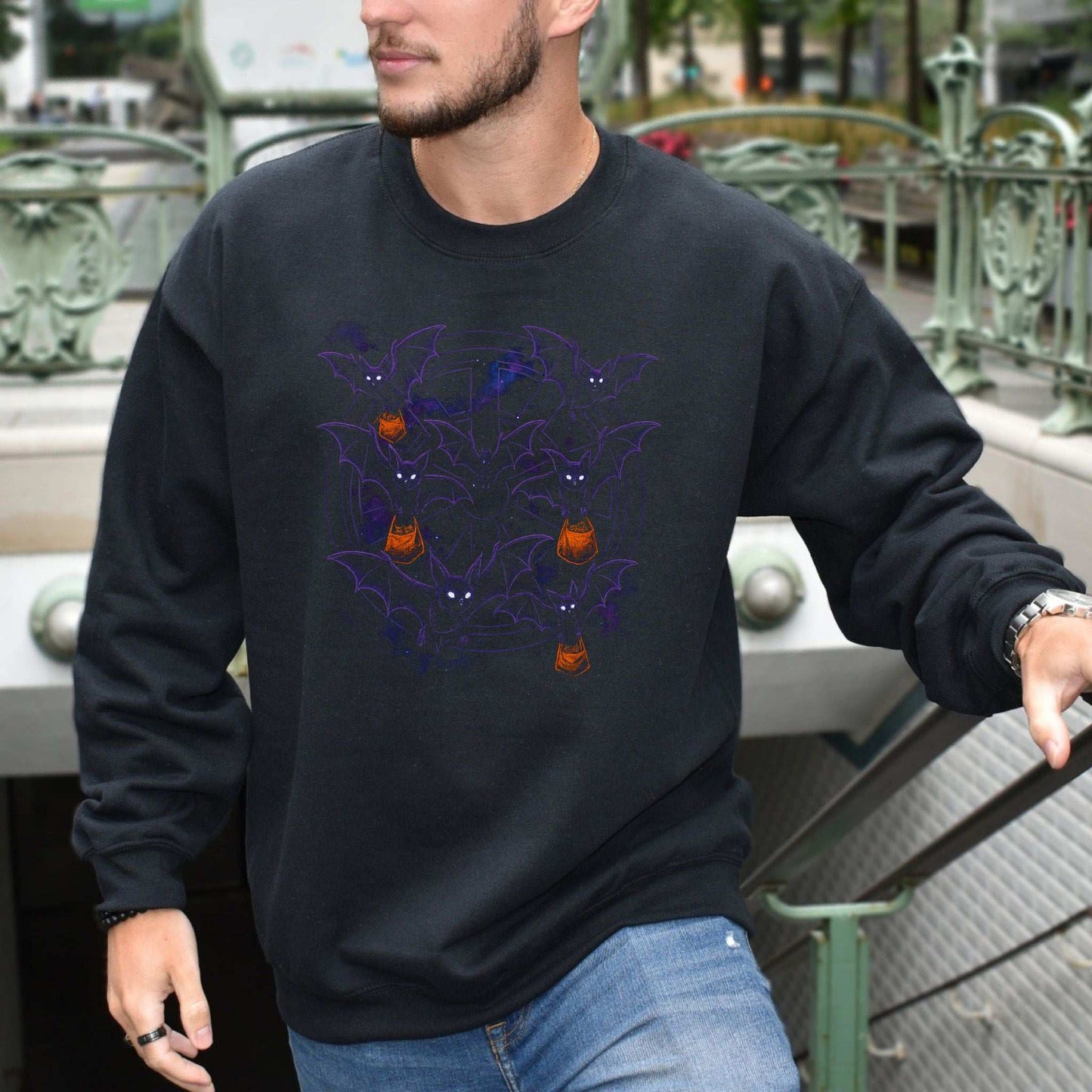 Trick-or-Bats Sweatshirt – Gothic Halloween Candy Flight Vibes