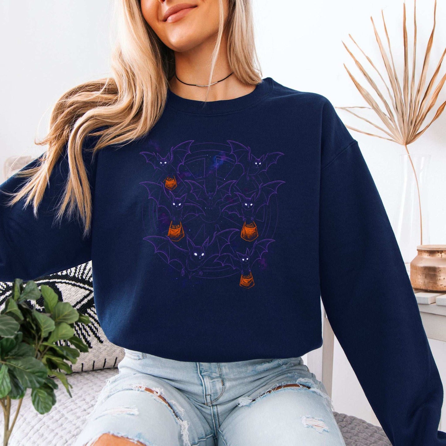 Trick-or-Bats Sweatshirt – Gothic Halloween Candy Flight Vibes