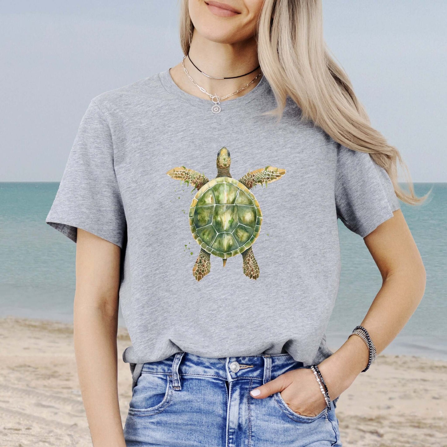 Watercolor Turtle T-Shirt – Artistic Ocean Spirit Animal Tee