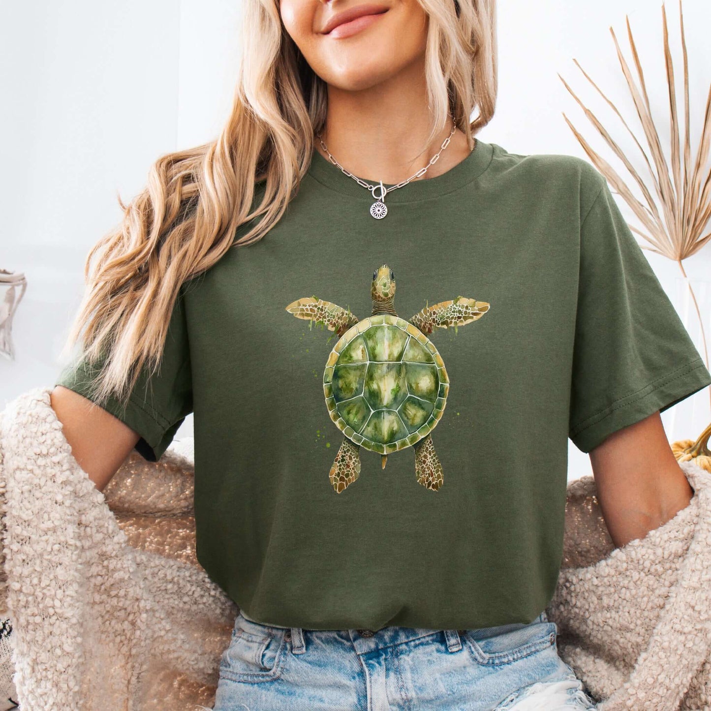 Watercolor Turtle T-Shirt – Artistic Ocean Spirit Animal Tee