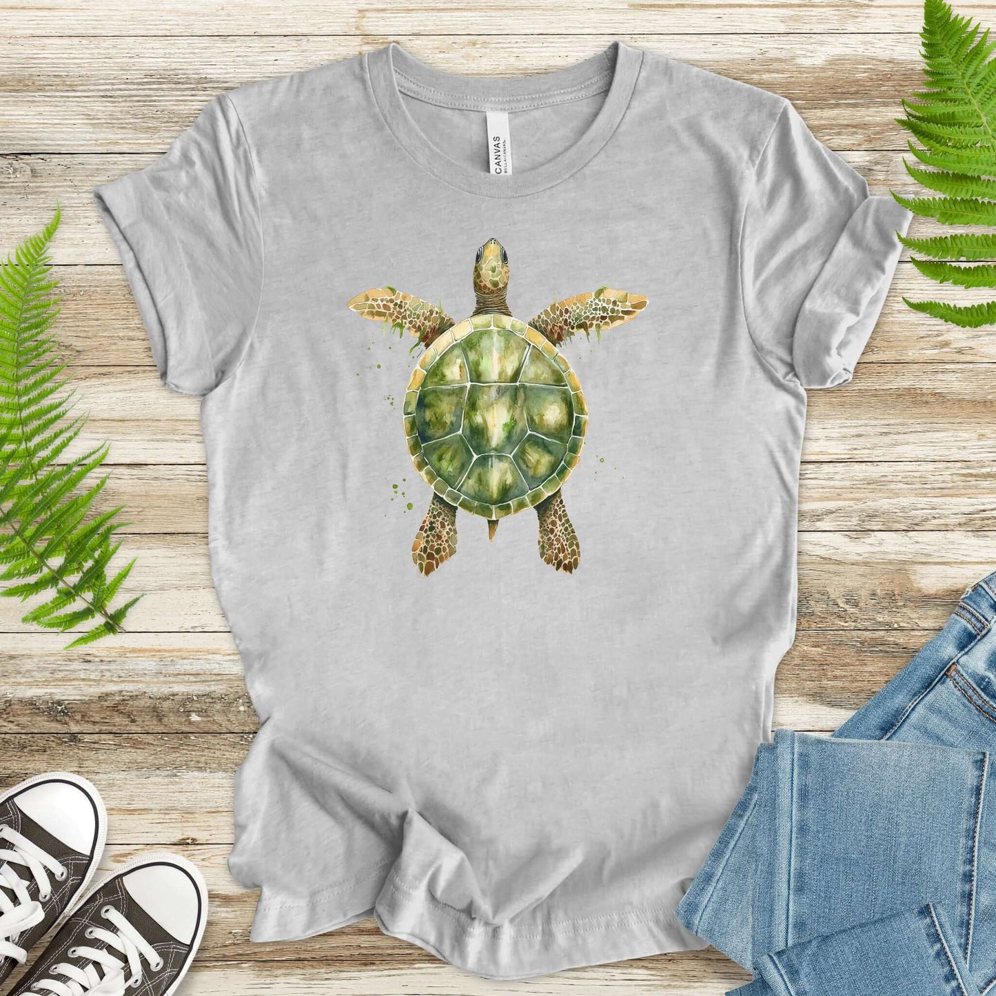 Watercolor Turtle T-Shirt – Artistic Ocean Spirit Animal Tee