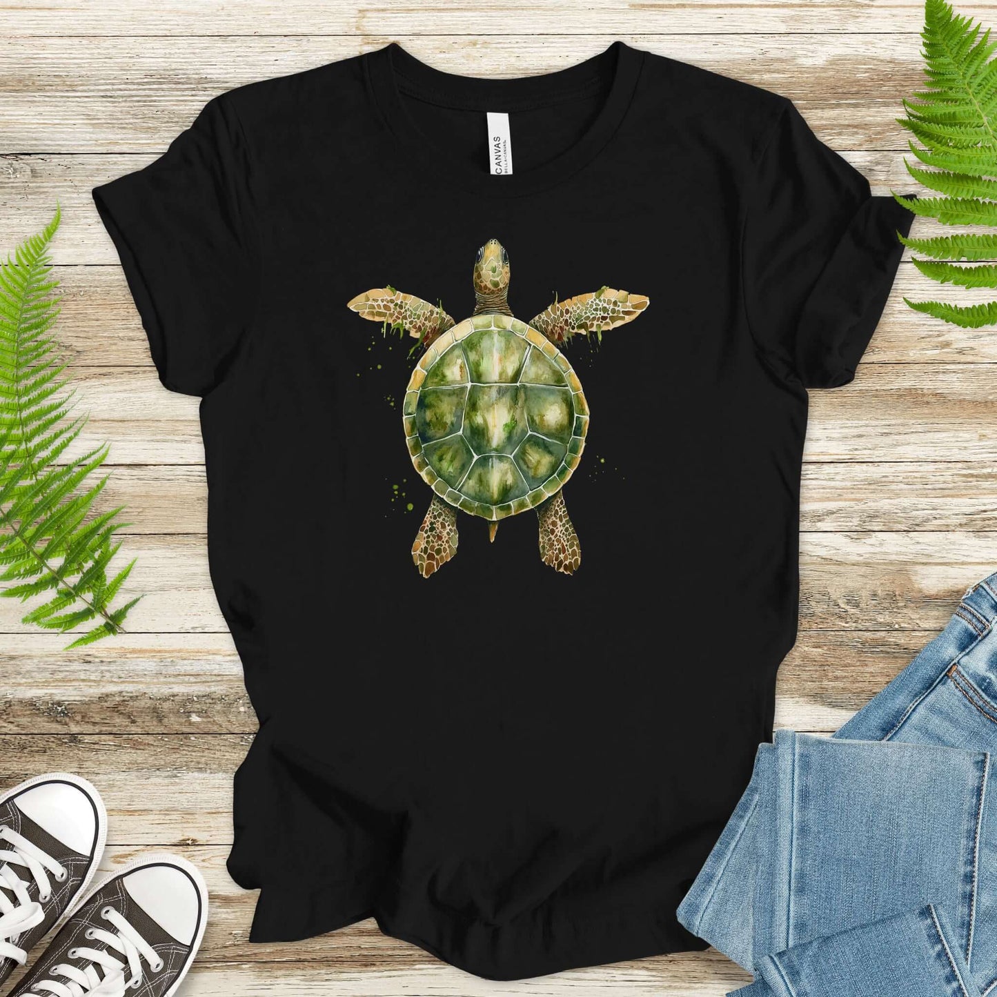 Watercolor Turtle T-Shirt – Artistic Ocean Spirit Animal Tee