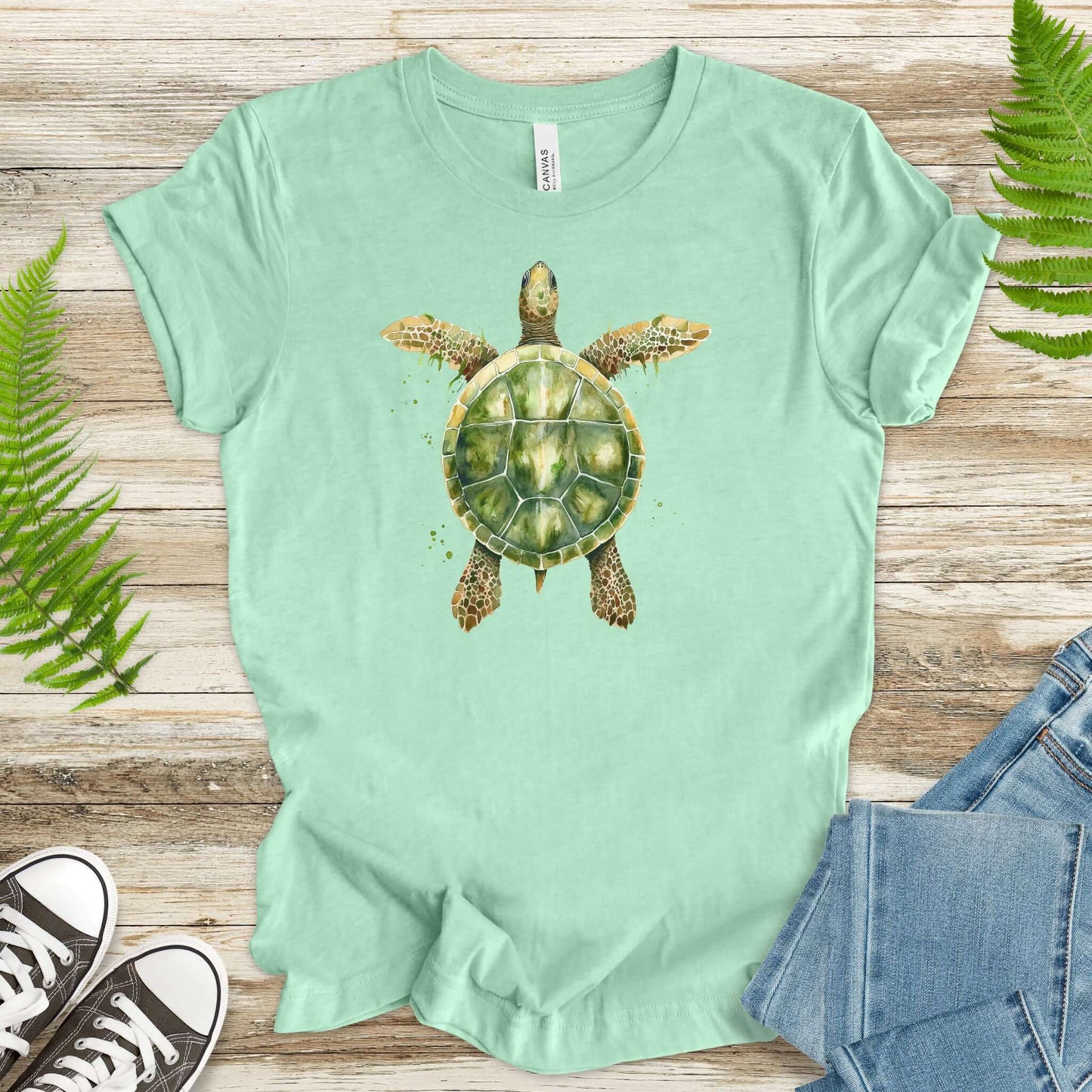 Watercolor Turtle T-Shirt – Artistic Ocean Spirit Animal Tee