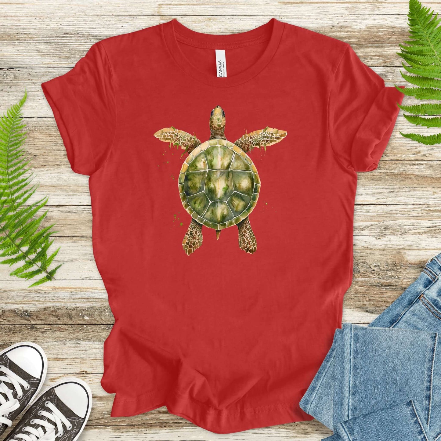 Watercolor Turtle T-Shirt – Artistic Ocean Spirit Animal Tee