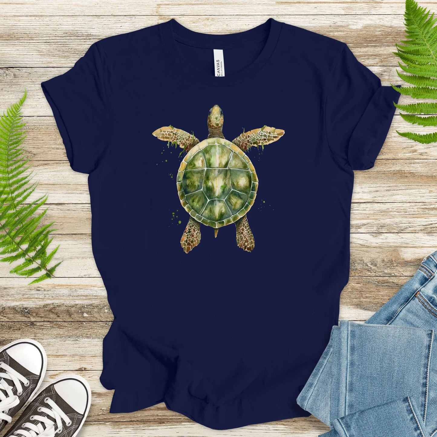Watercolor Turtle T-Shirt – Artistic Ocean Spirit Animal Tee