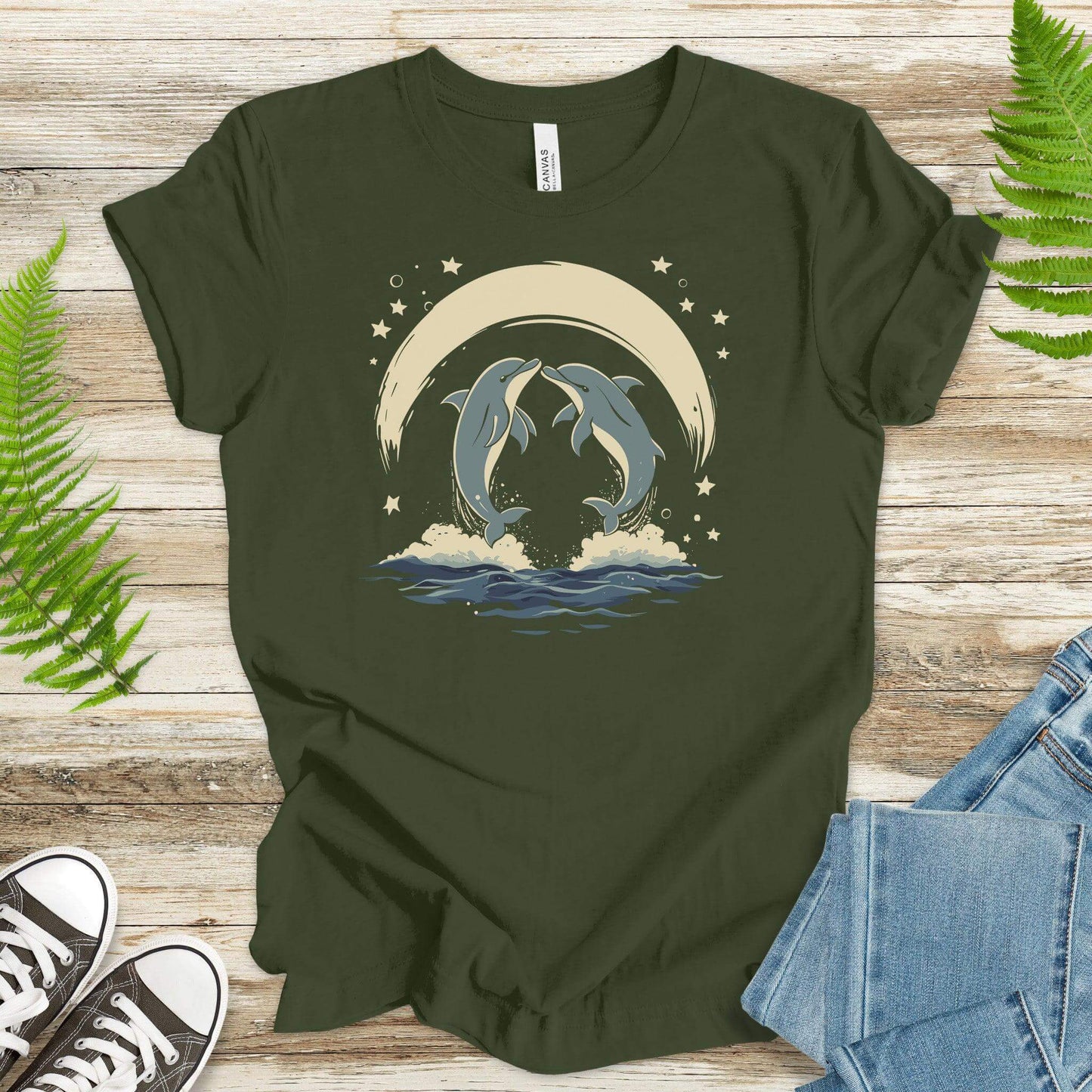 Dolphin Love T-Shirt – Celestial Ocean Romance - TShirtree