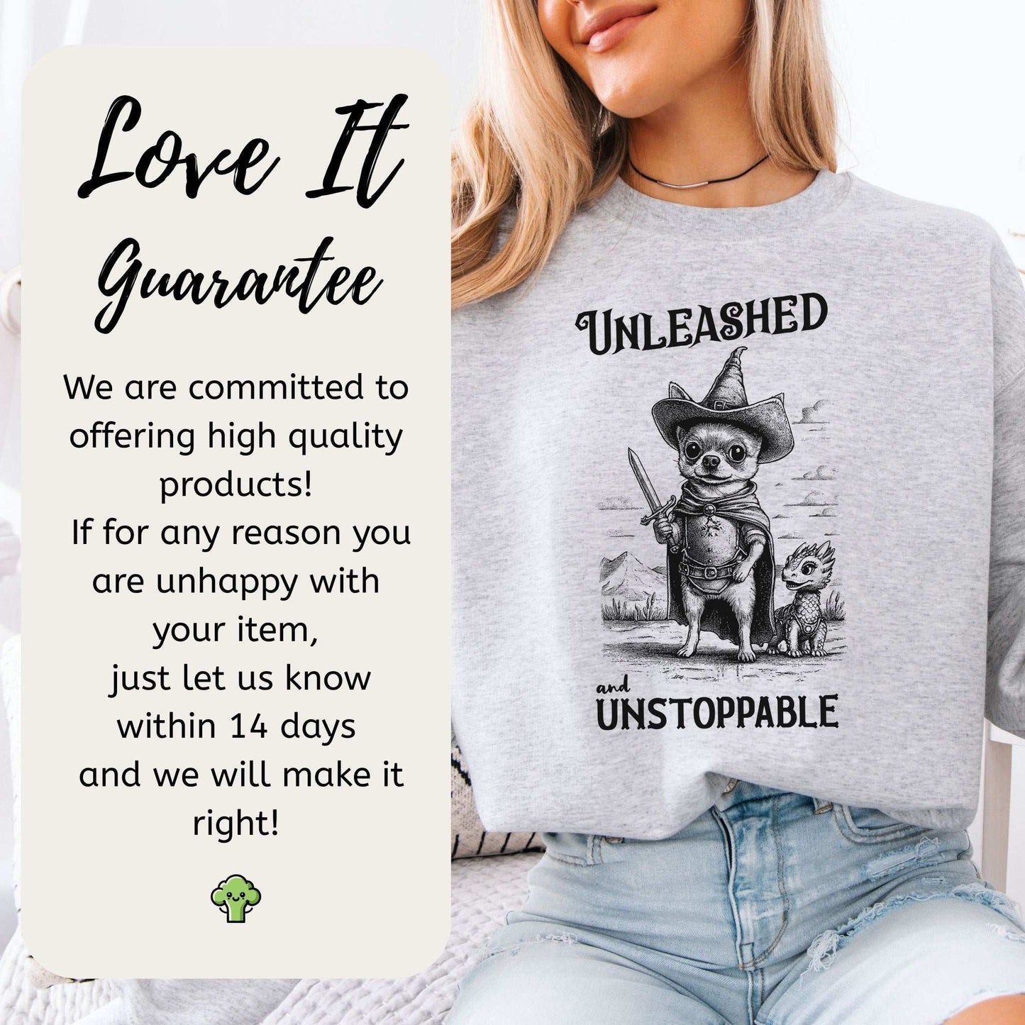 Chihuahua & Dragon Sweatshirt – Whimsical Fantasy Dog Lover Gift