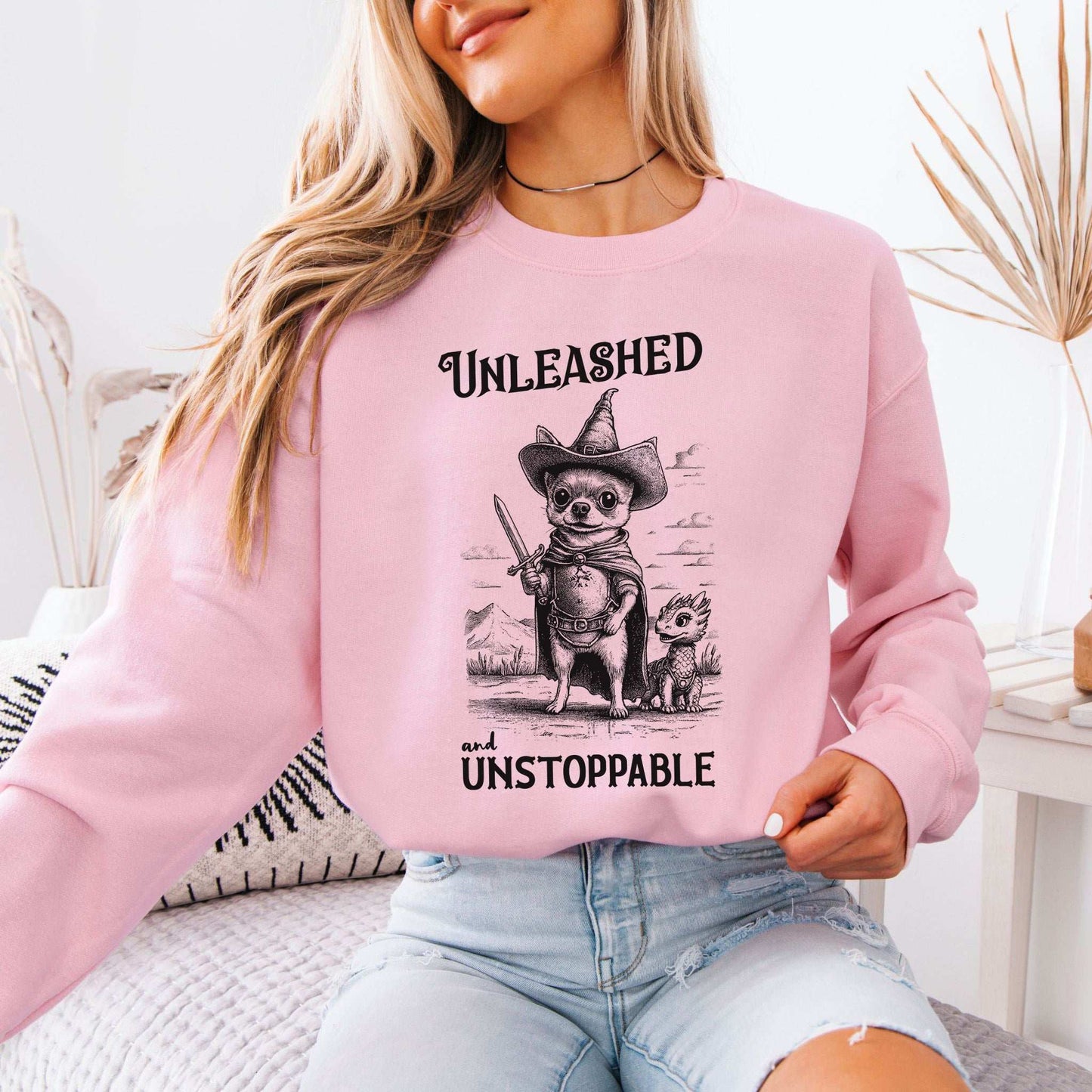 Chihuahua & Dragon Sweatshirt – Whimsical Fantasy Dog Lover Gift