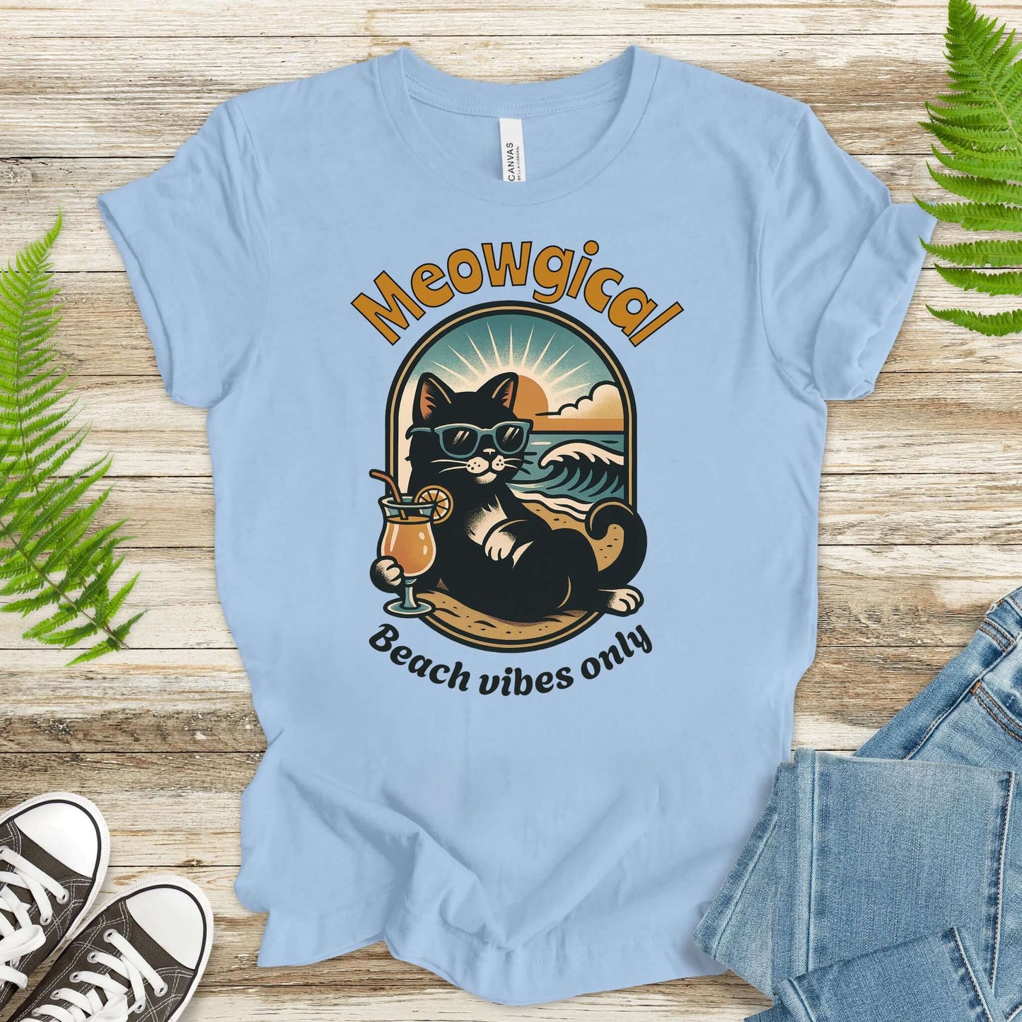 Cat Meowgical Beach Vibes Only T-Shirt