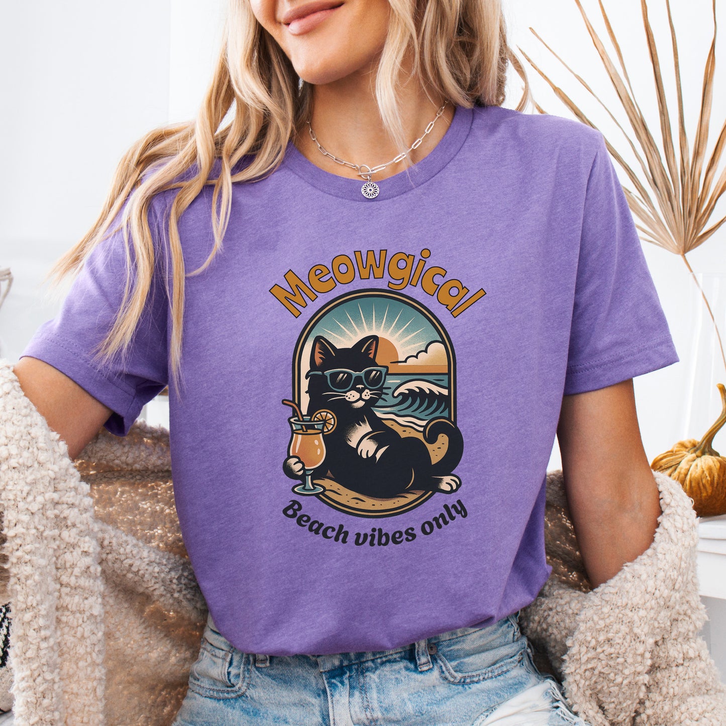 Cat Meowgical Beach Vibes Only T-Shirt