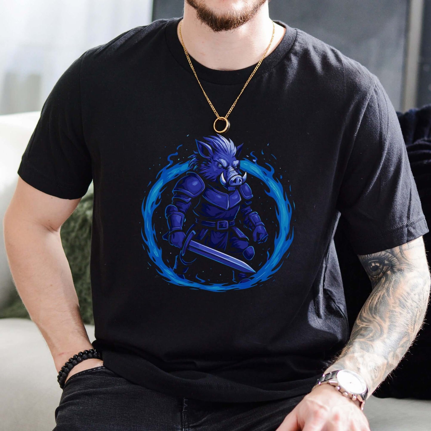 Coldfire Warthog Warrior Fantasy T-Shirt