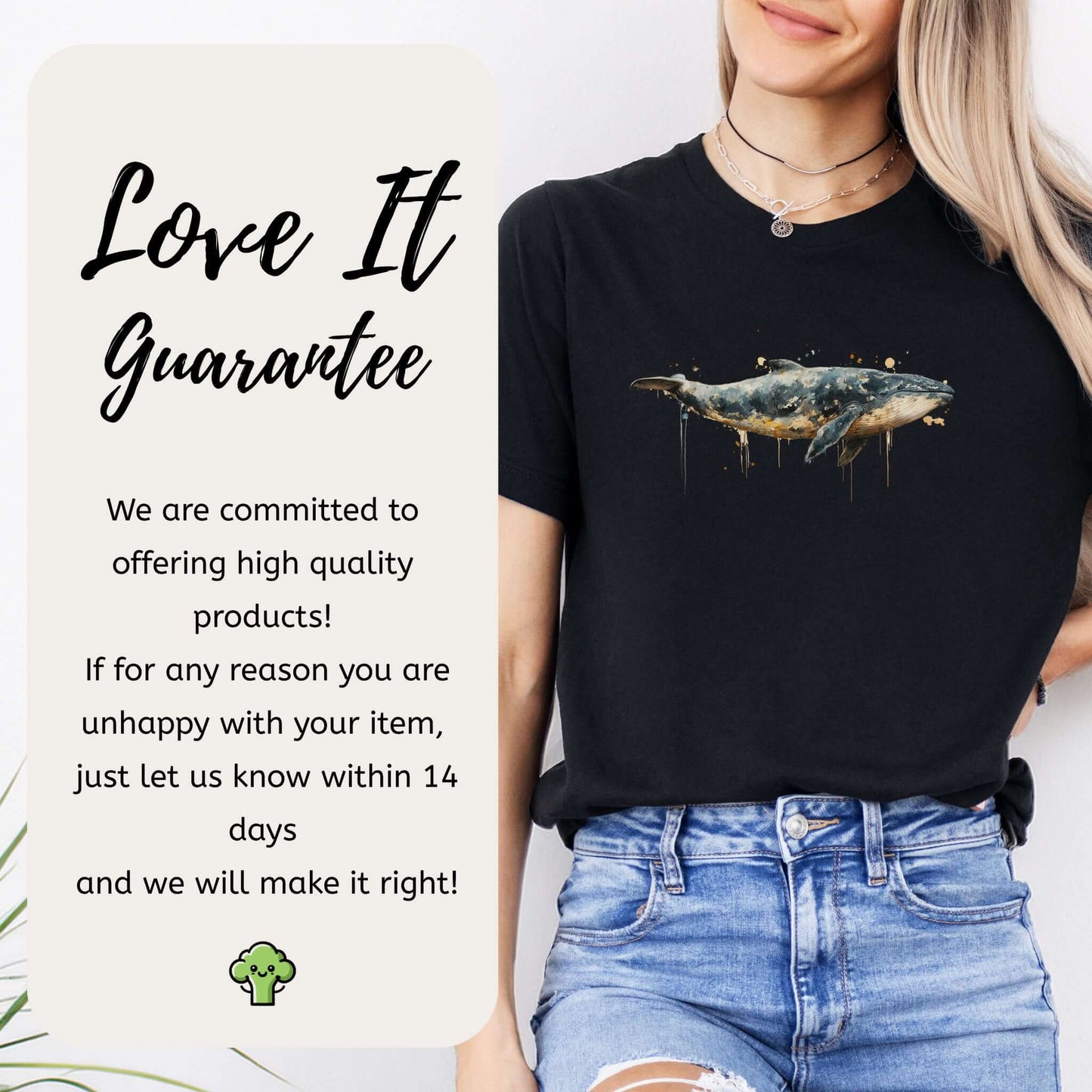 Watercolor Whale T-Shirt – Artistic Ocean Animal Tee