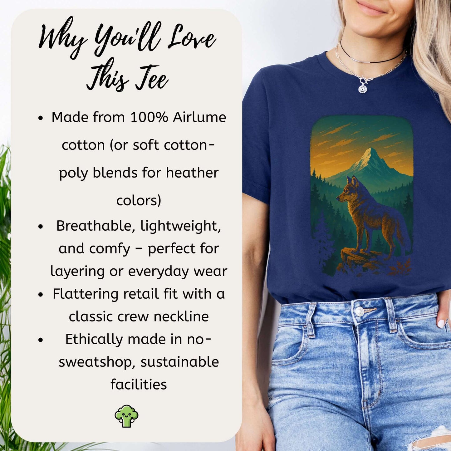 Wolf on Cliff T-Shirt – Majestic Forest & Mountain Wildlife Tee