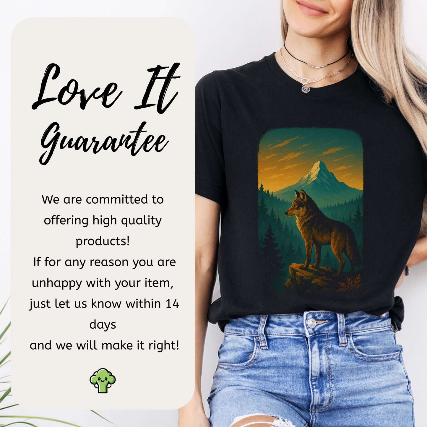 Wolf on Cliff T-Shirt – Majestic Forest & Mountain Wildlife Tee