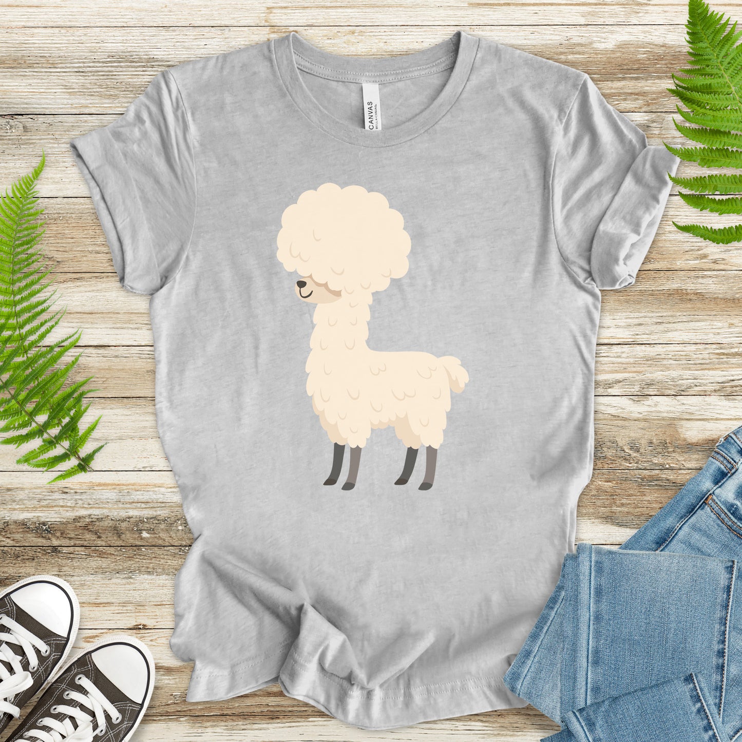 Afro Llama T-Shirt – Funny Alpaca Hairdo Retro Animal Tee