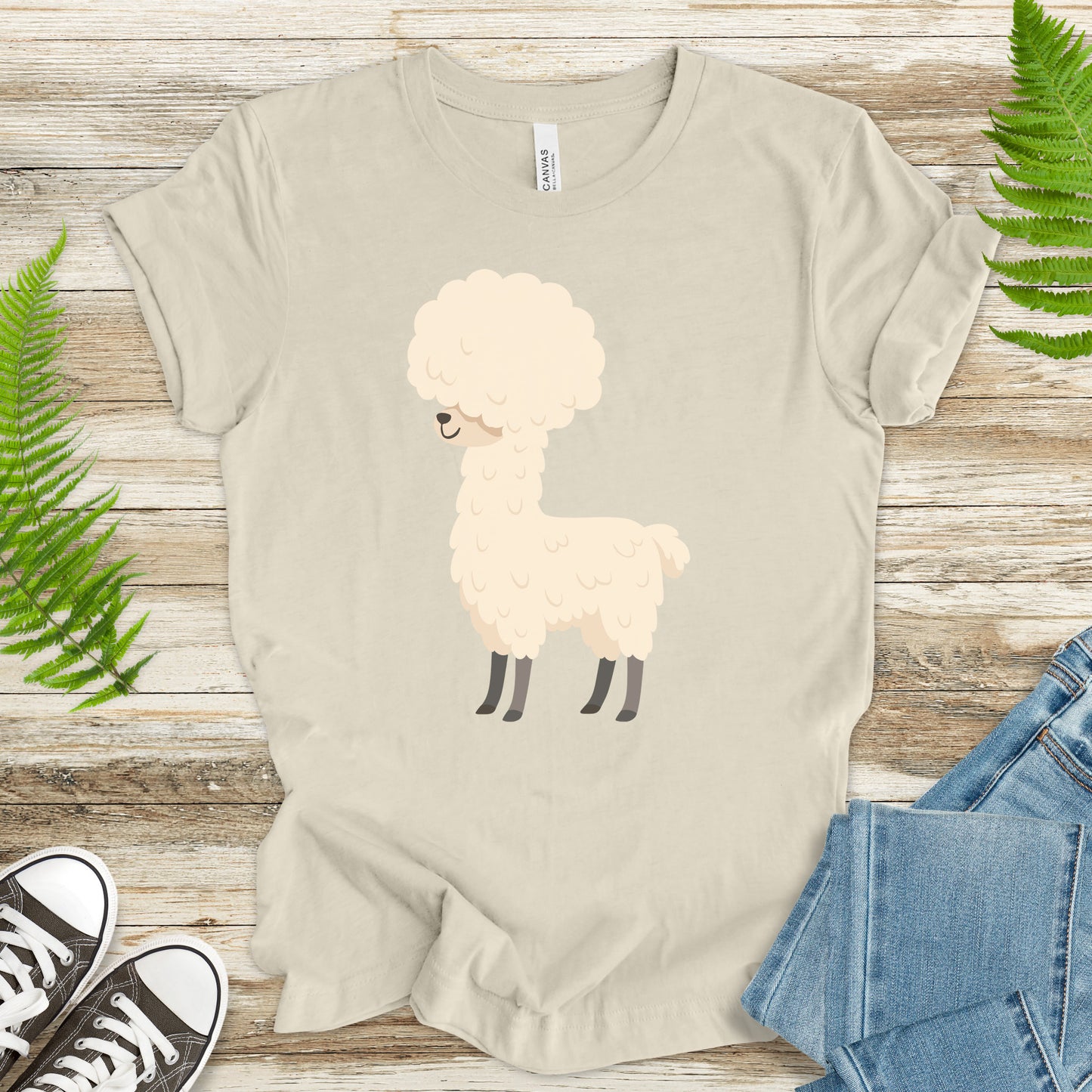 Afro Llama T-Shirt – Funny Alpaca Hairdo Retro Animal Tee
