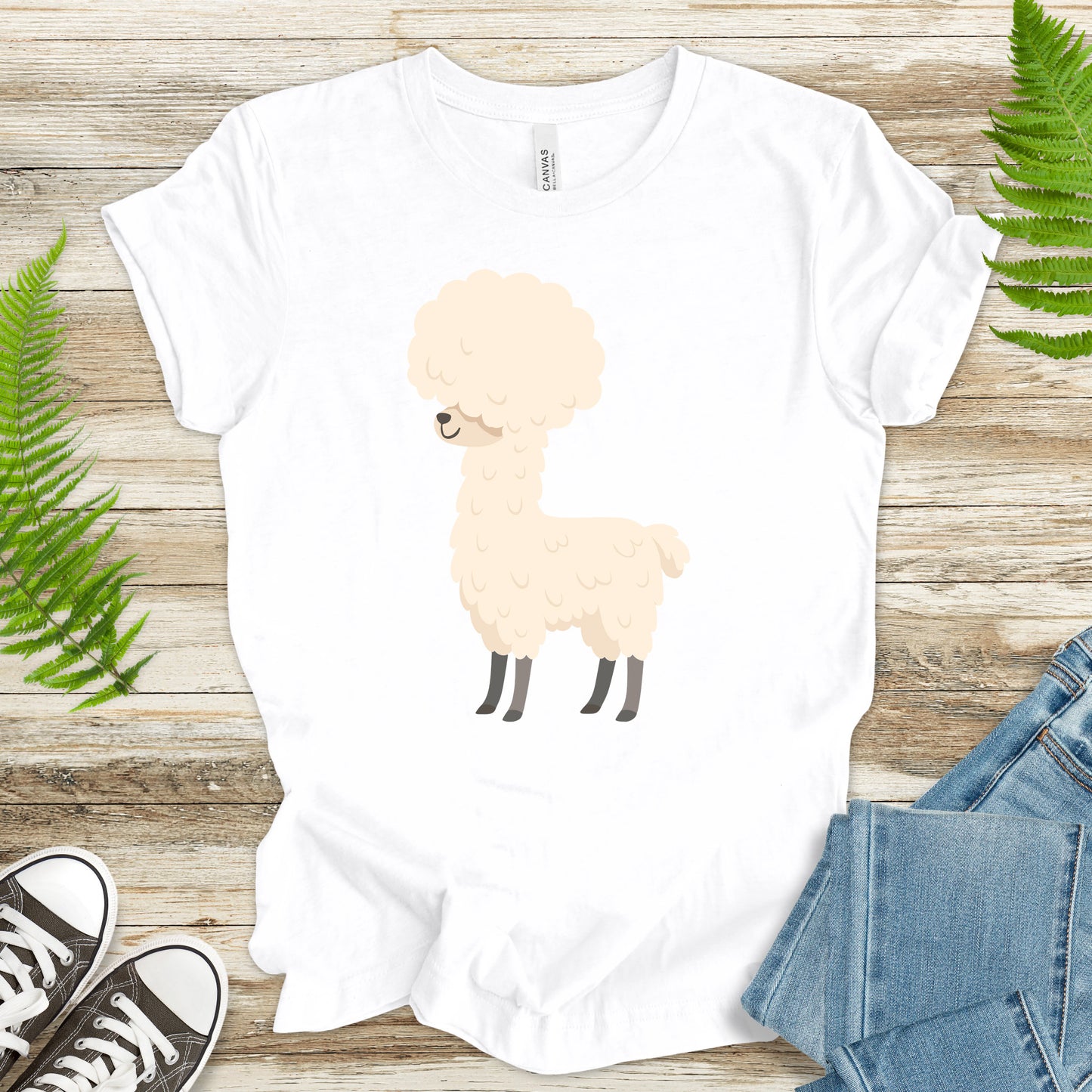Afro Llama T-Shirt – Funny Alpaca Hairdo Retro Animal Tee