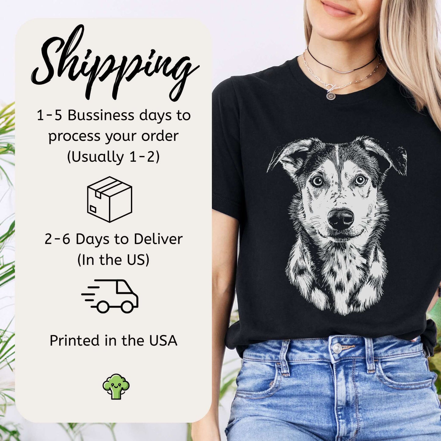 Realistic Husky Dog Lover T-Shirt – Vintage Style Pet Portrait Tee