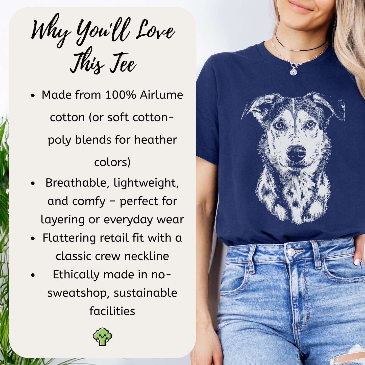 Realistic Husky Dog Lover T-Shirt – Vintage Style Pet Portrait Tee