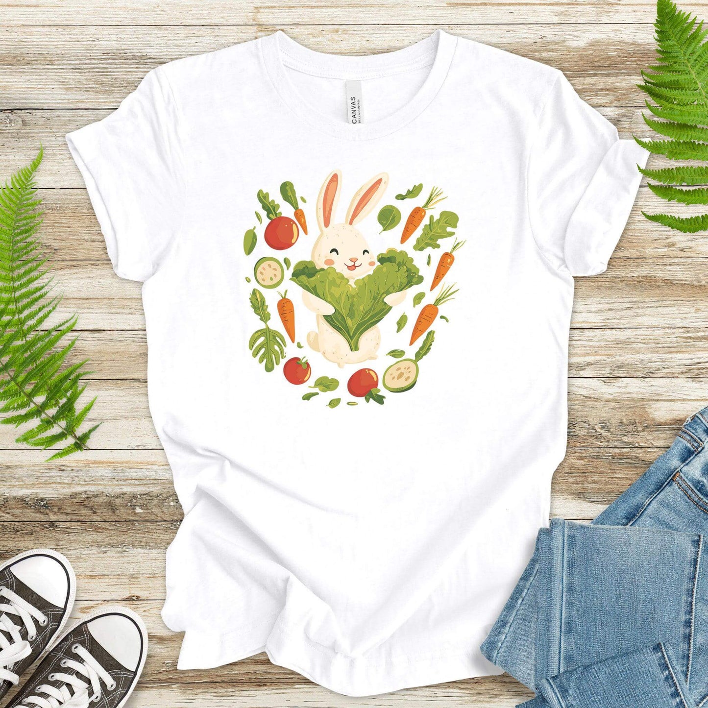 Bunny Love – Cute Veggie Hug T-Shirt - TShirtree