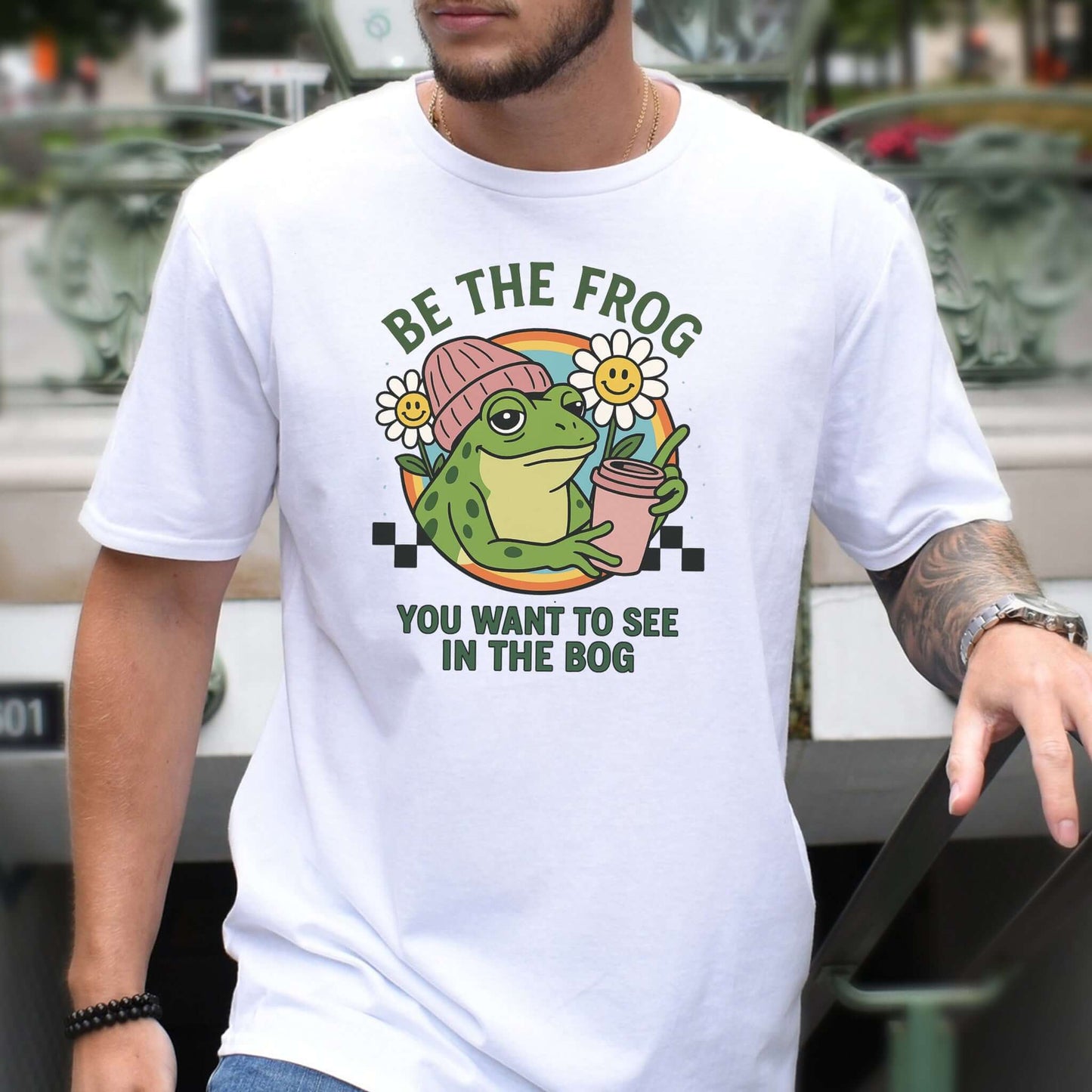 Be the Frog You Want to See Shirt – Funny Coffee Frog T-Shirt
