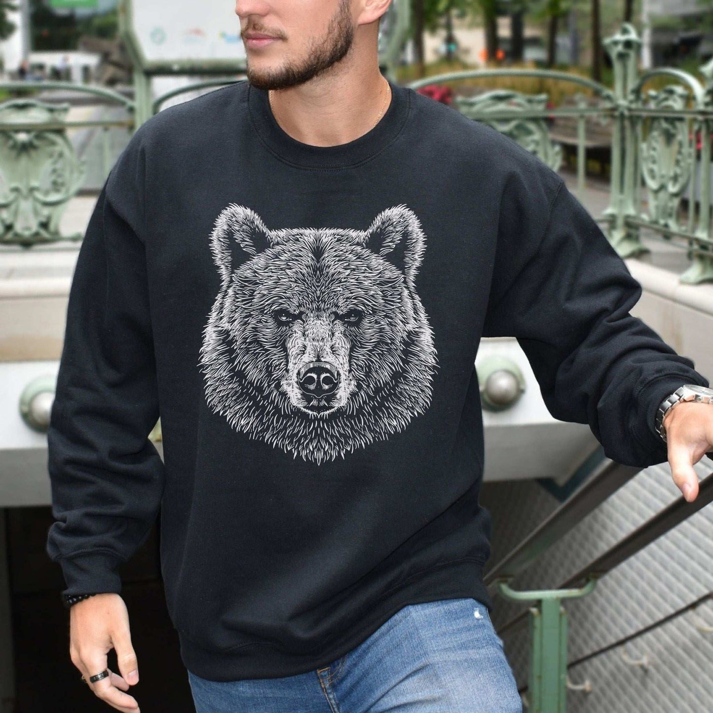 Bear Spirit Animal Sweatshirt – Minimalist Wildlife Strength & Soul