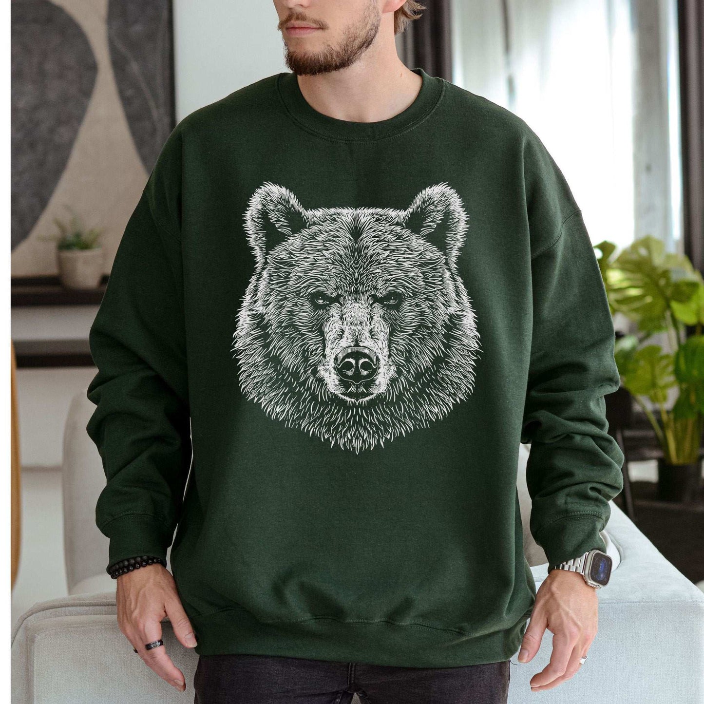 Bear Spirit Animal Sweatshirt – Minimalist Wildlife Strength & Soul