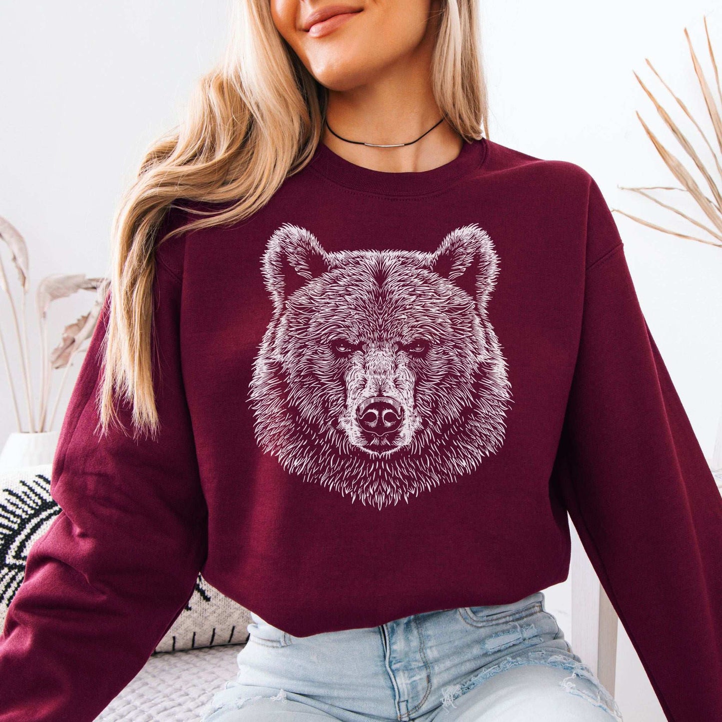 Bear Spirit Animal Sweatshirt – Minimalist Wildlife Strength & Soul