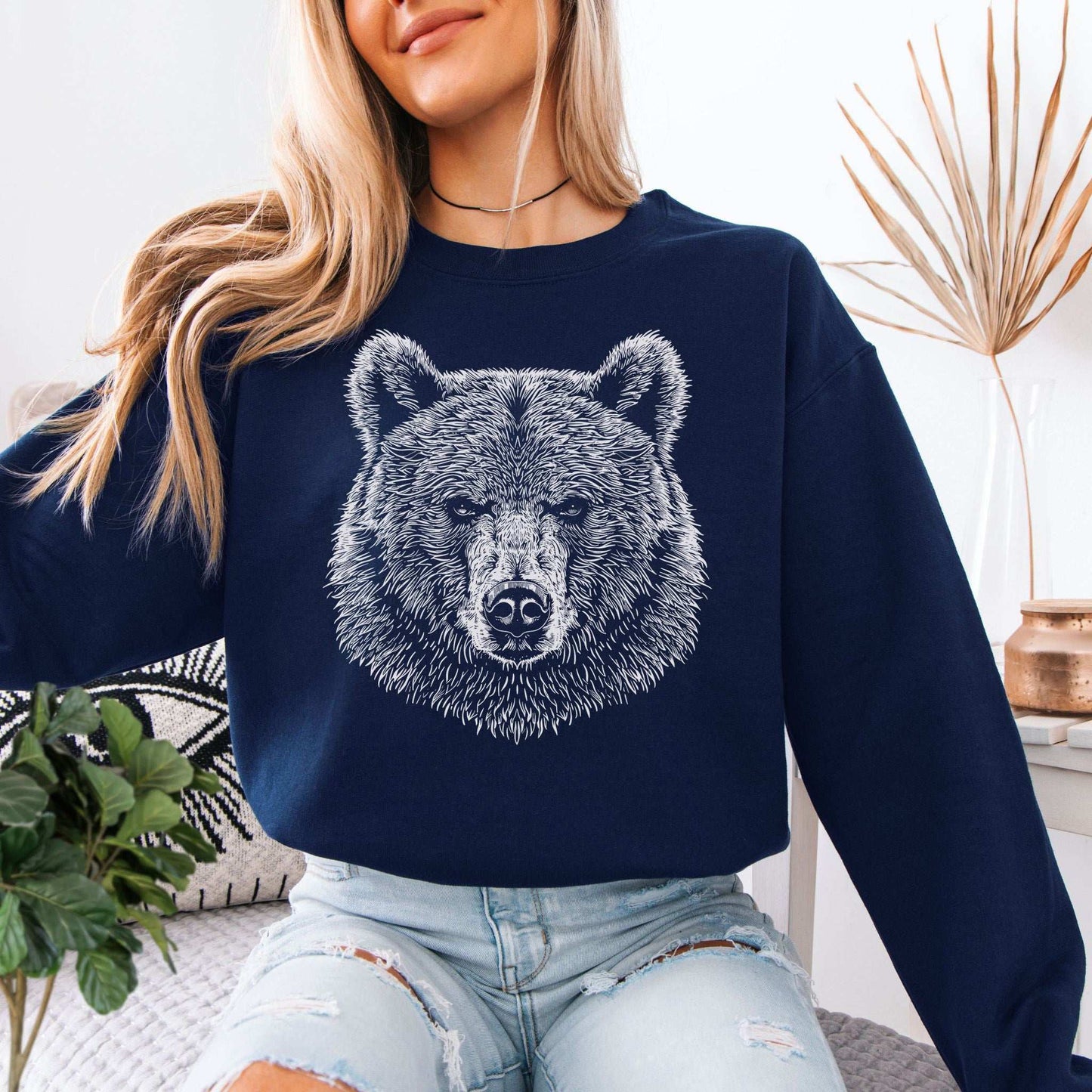 Bear Spirit Animal Sweatshirt – Minimalist Wildlife Strength & Soul