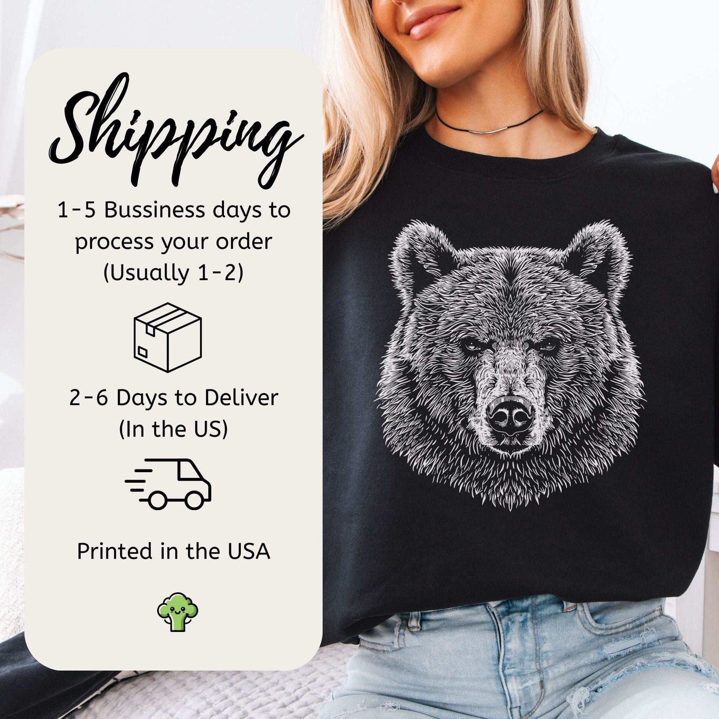 Bear Spirit Animal Sweatshirt – Minimalist Wildlife Strength & Soul