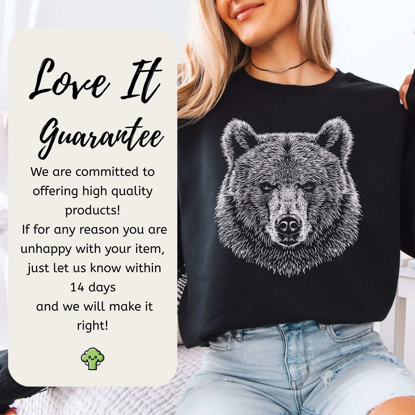 Bear Spirit Animal Sweatshirt – Minimalist Wildlife Strength & Soul