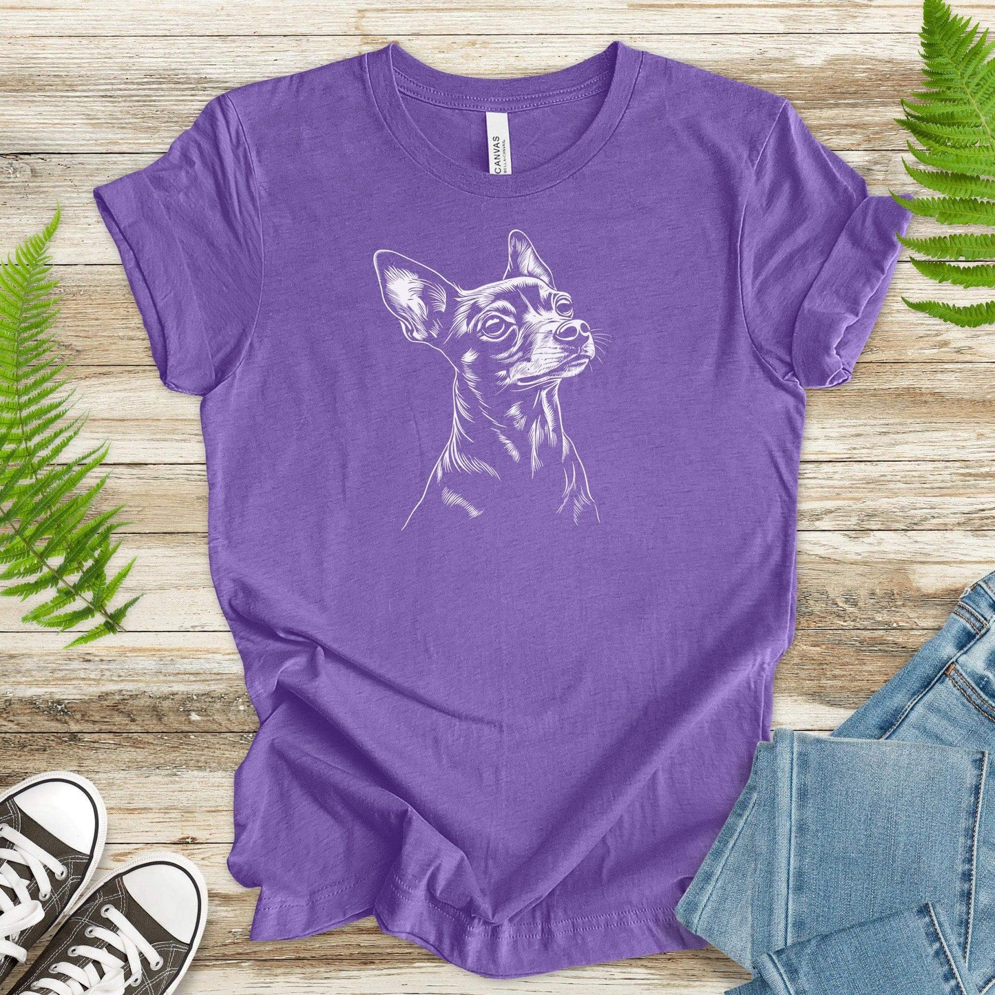 Minimalist Pincher: Cute Dog Sketch T-Shirt - TShirtree