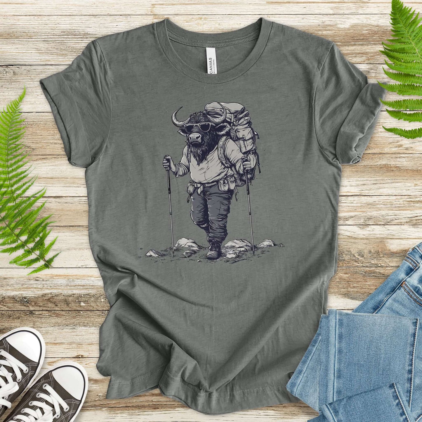 Adventurous Buffalo Hiking T-Shirt