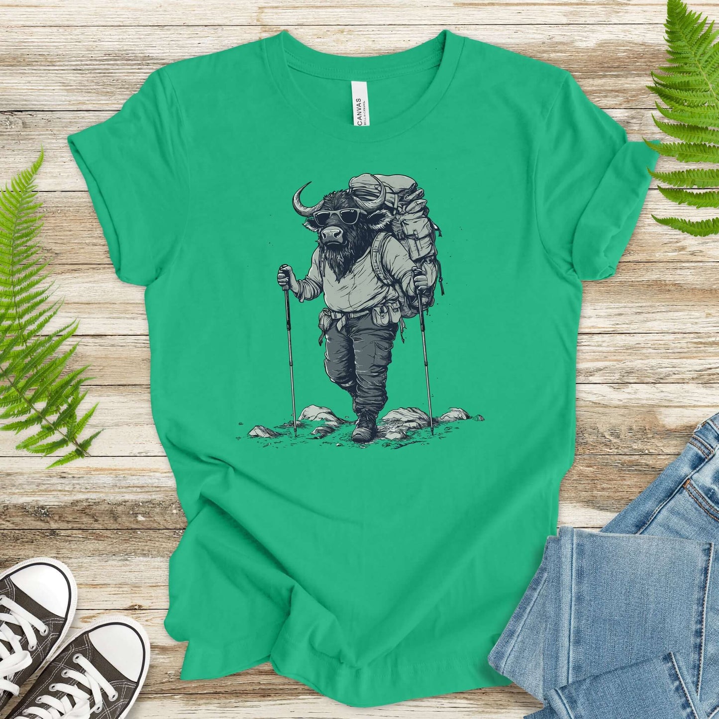Adventurous Buffalo Hiking T-Shirt