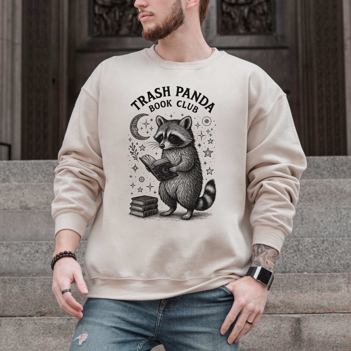 Raccoon Book Club Sweatshirt – Trash Panda Reader Gift for Nerdy Animal Fans