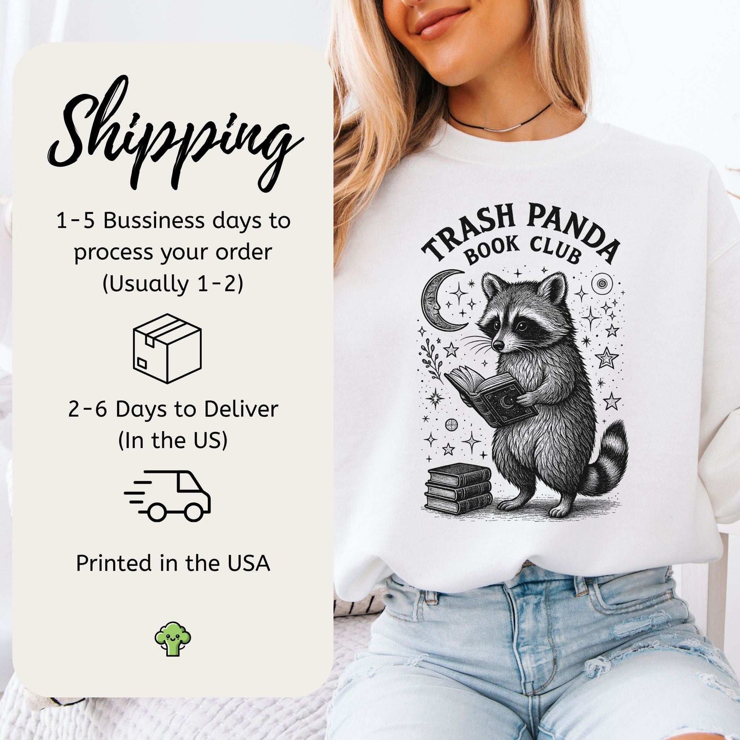 Raccoon Book Club Sweatshirt – Trash Panda Reader Gift for Nerdy Animal Fans