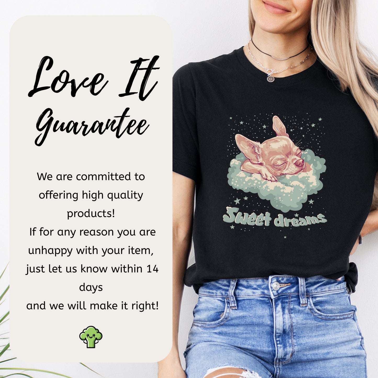 Sweet Dreams T-Shirt – Cute Sleeping Chihuahua Design